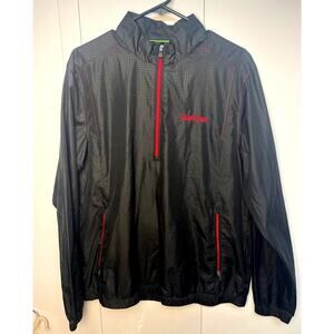 Adidas ClimaProof Black Mens 1/4 Zip Rain Wind Jacket Medium Pre-owned‎